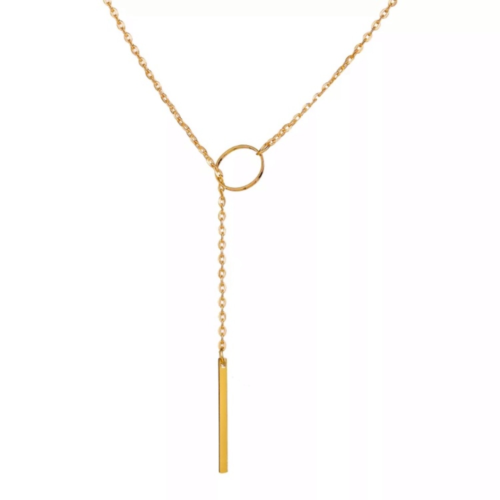 🔴𝟭𝟬/$𝟮𝟱🔴NEW Gold Bar Delicate Drop Necklace - Picture 6 of 12